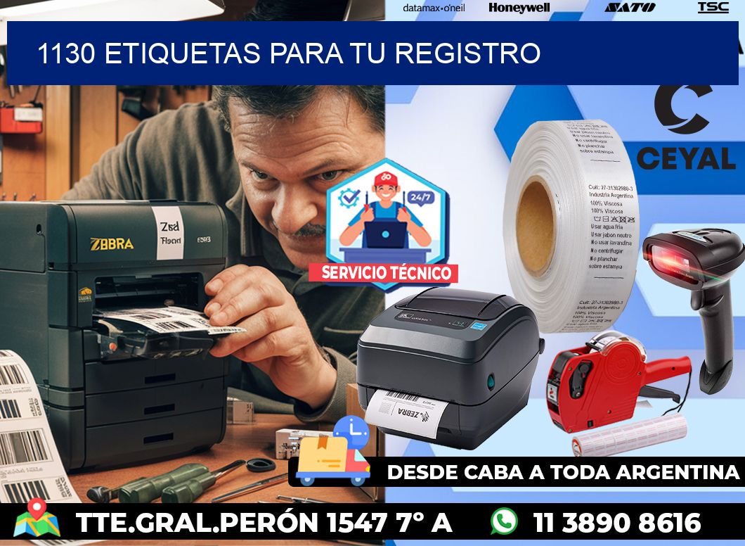 1130 etiquetas para tu registro