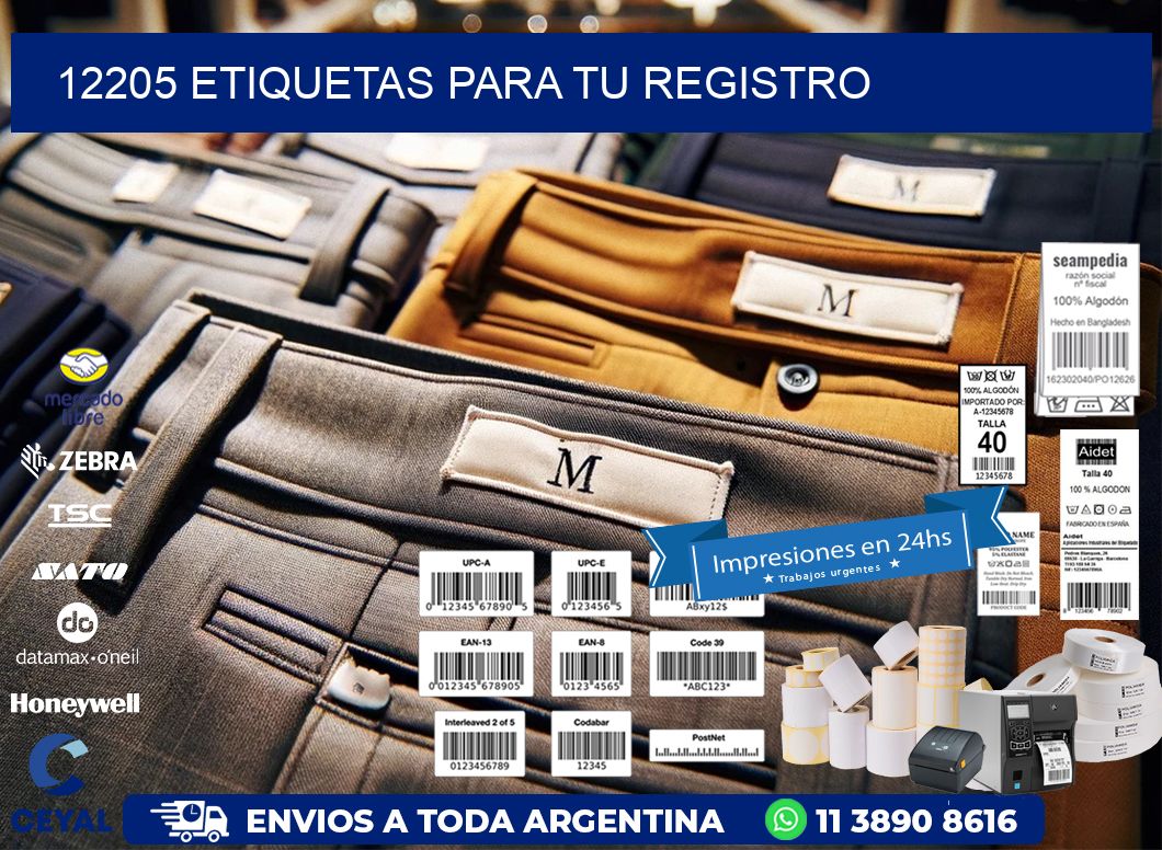 12205 etiquetas para tu registro