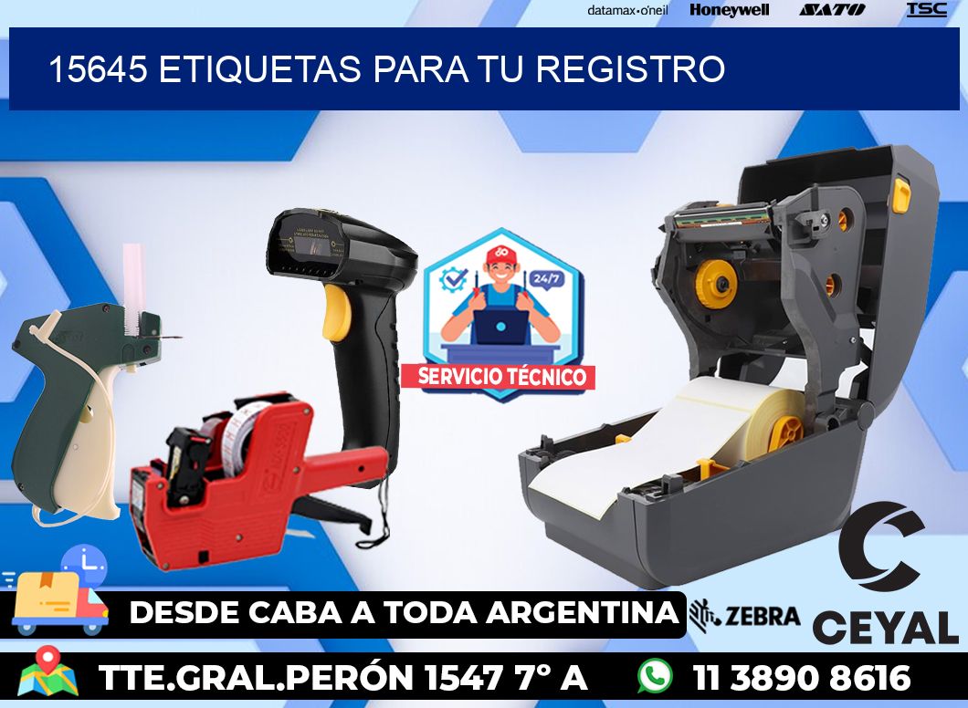 15645 etiquetas para tu registro