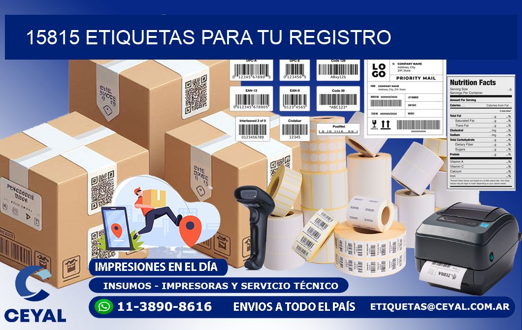 15815 etiquetas para tu registro