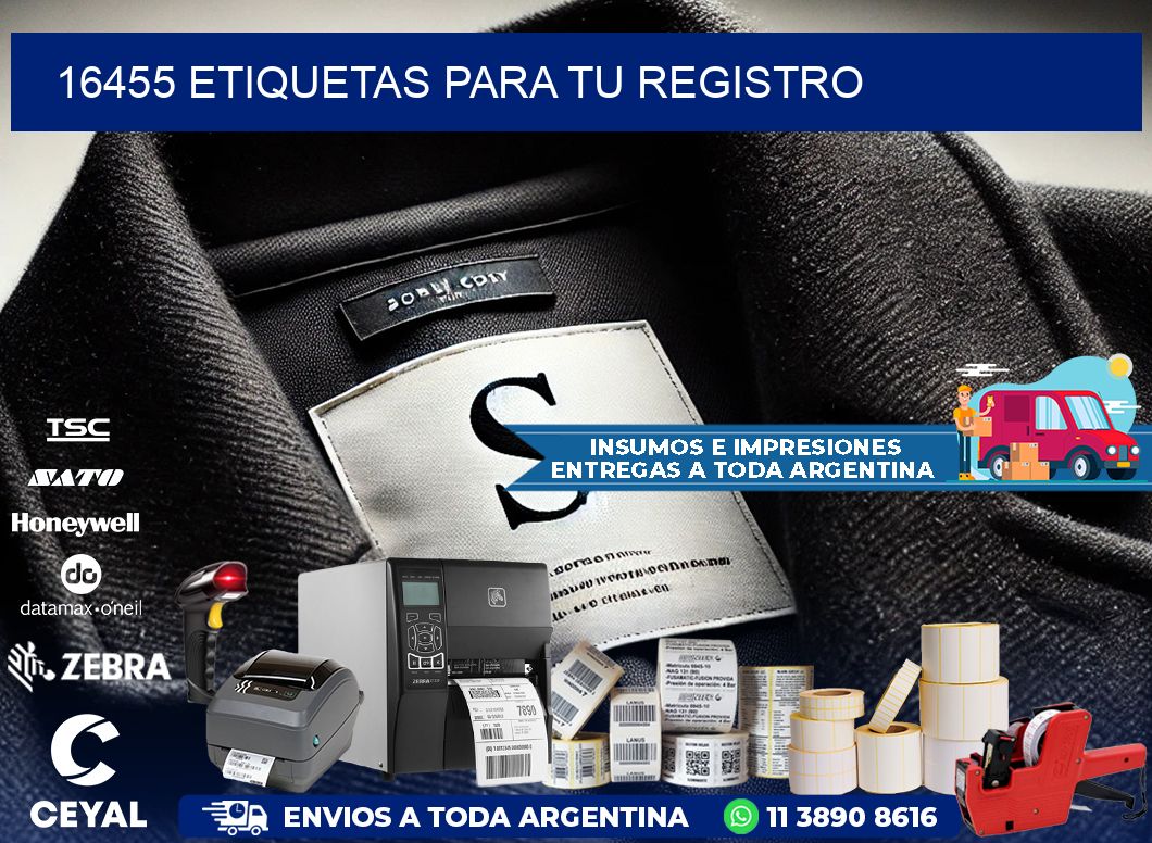 16455 etiquetas para tu registro
