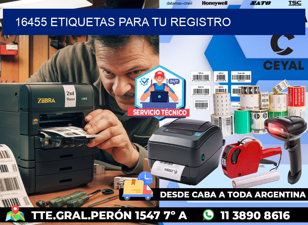16455 etiquetas para tu registro