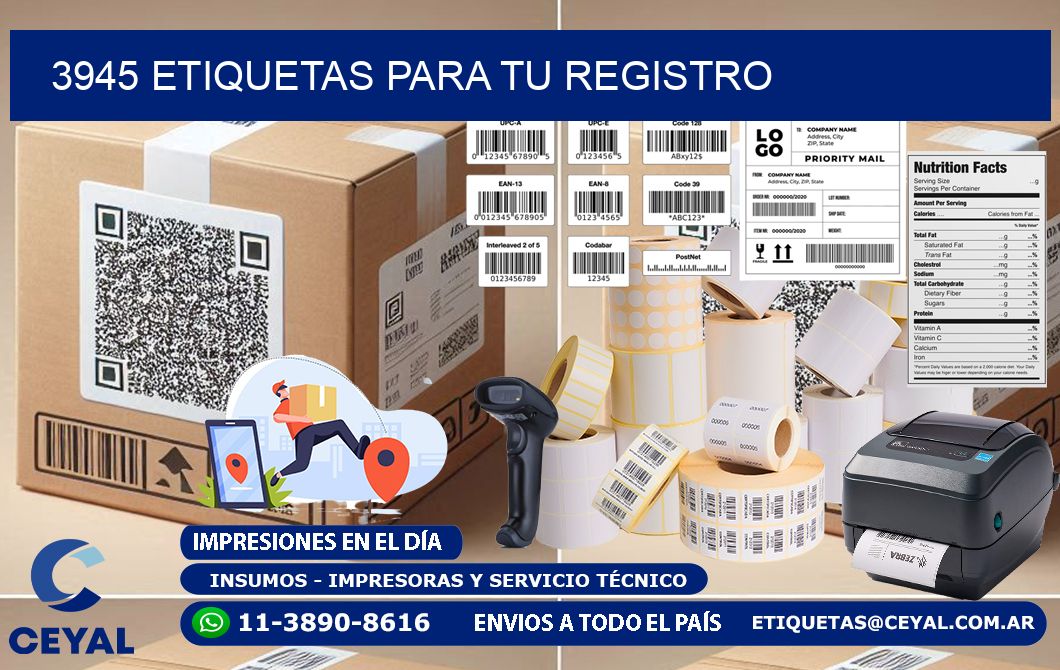3945 etiquetas para tu registro