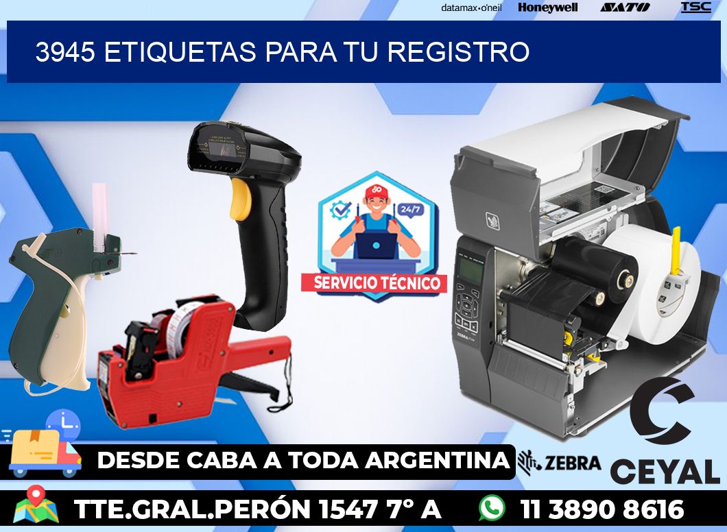 3945 etiquetas para tu registro