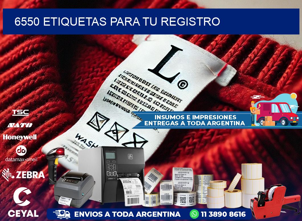 6550 etiquetas para tu registro