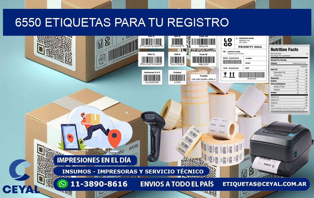 6550 etiquetas para tu registro