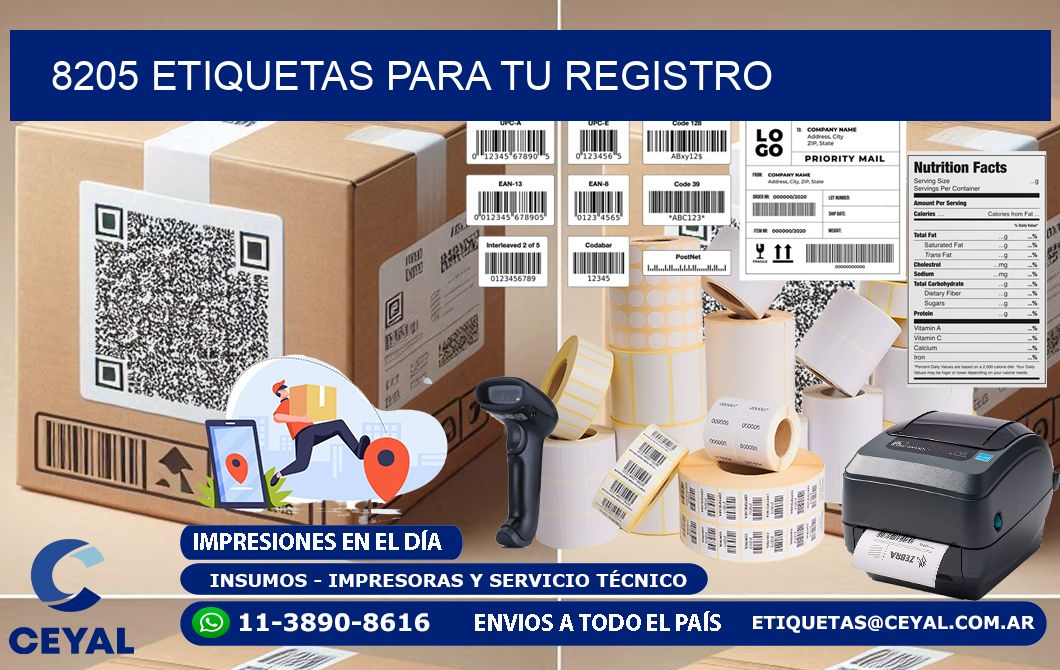 8205 etiquetas para tu registro