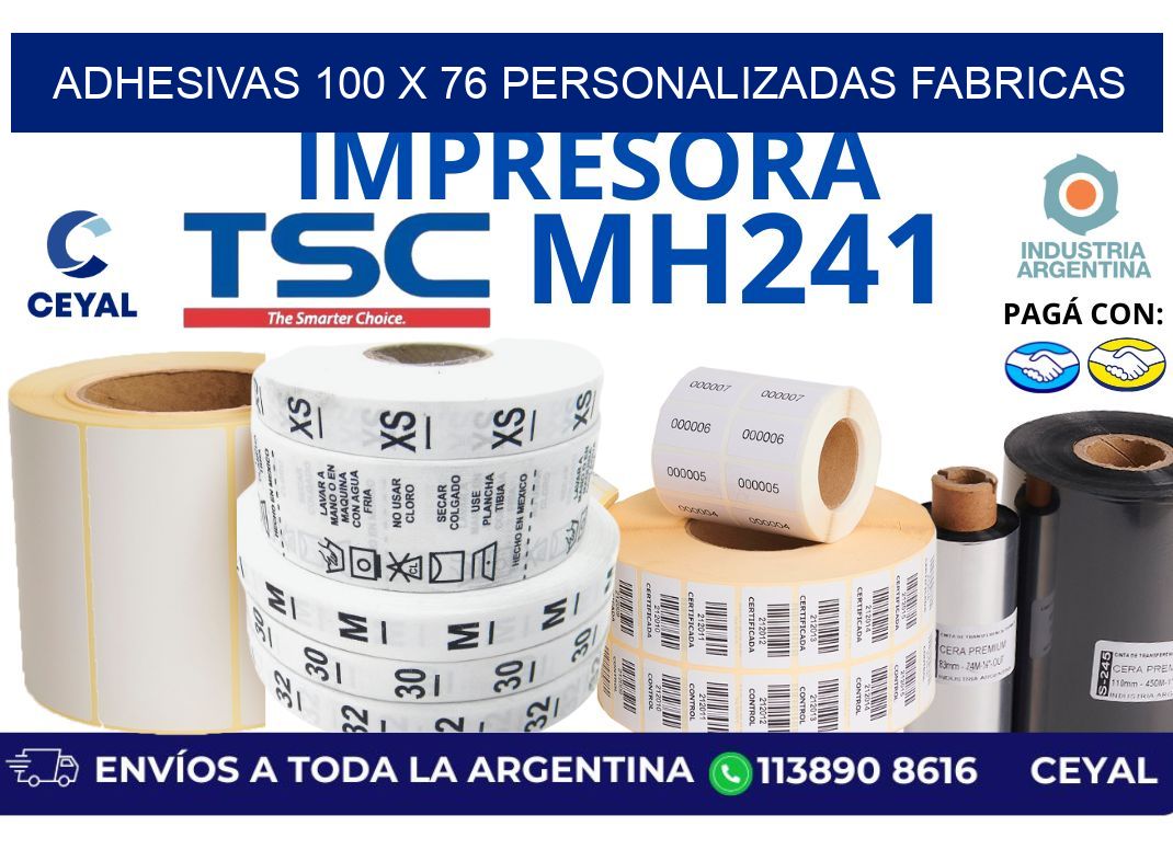 adhesivas 100 x 76 personalizadas fabricas