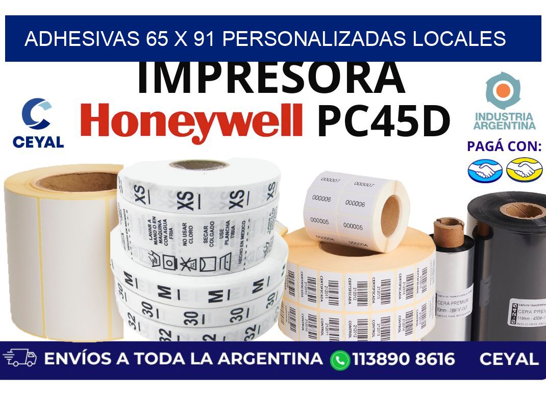 adhesivas 65 x 91 personalizadas locales