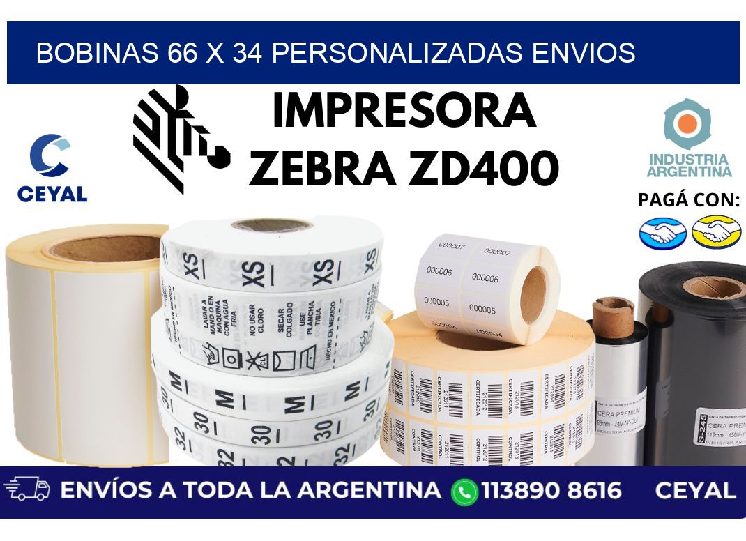 bobinas 66 x 34 personalizadas envios