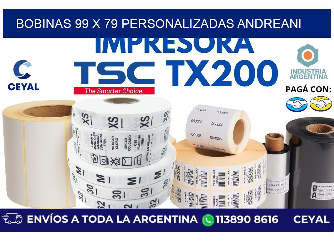 bobinas 99 x 79 personalizadas andreani