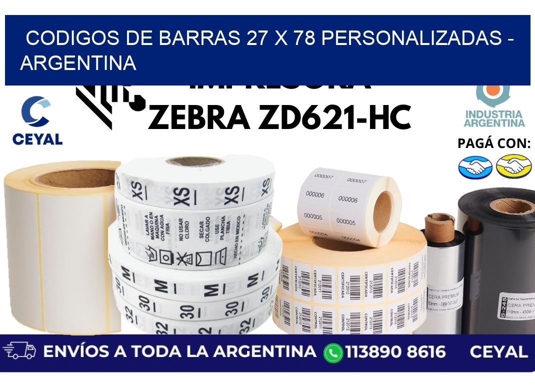codigos de barras 27 x 78 personalizadas – Argentina