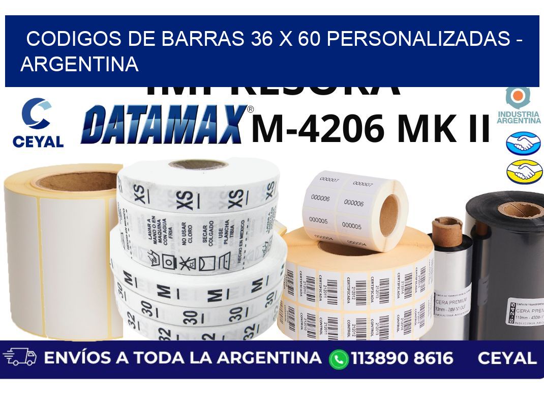 codigos de barras 36 x 60 personalizadas - Argentina