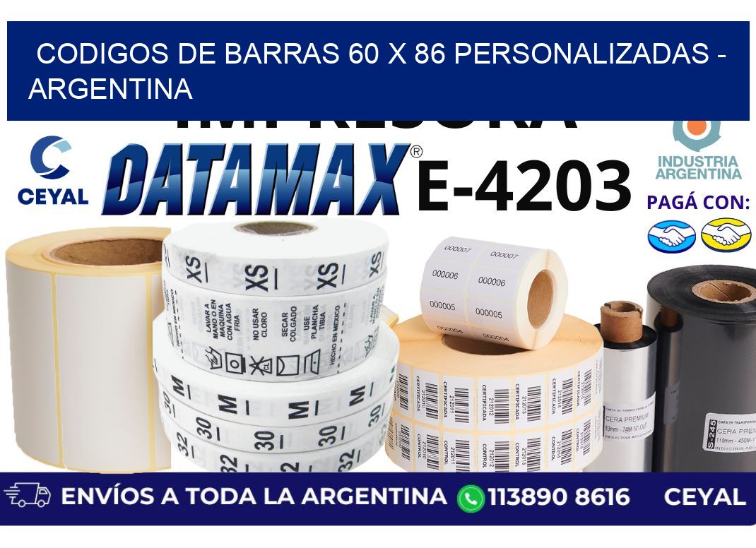 codigos de barras 60 x 86 personalizadas – Argentina