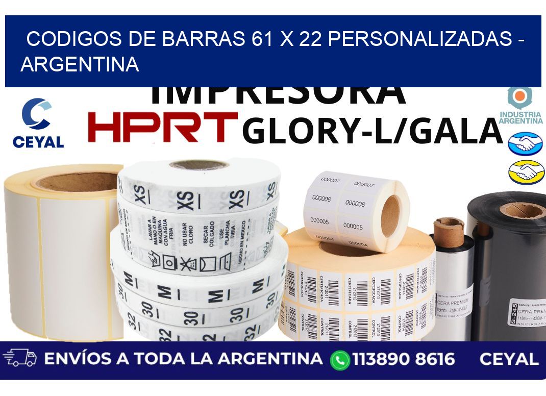 codigos de barras 61 x 22 personalizadas – Argentina