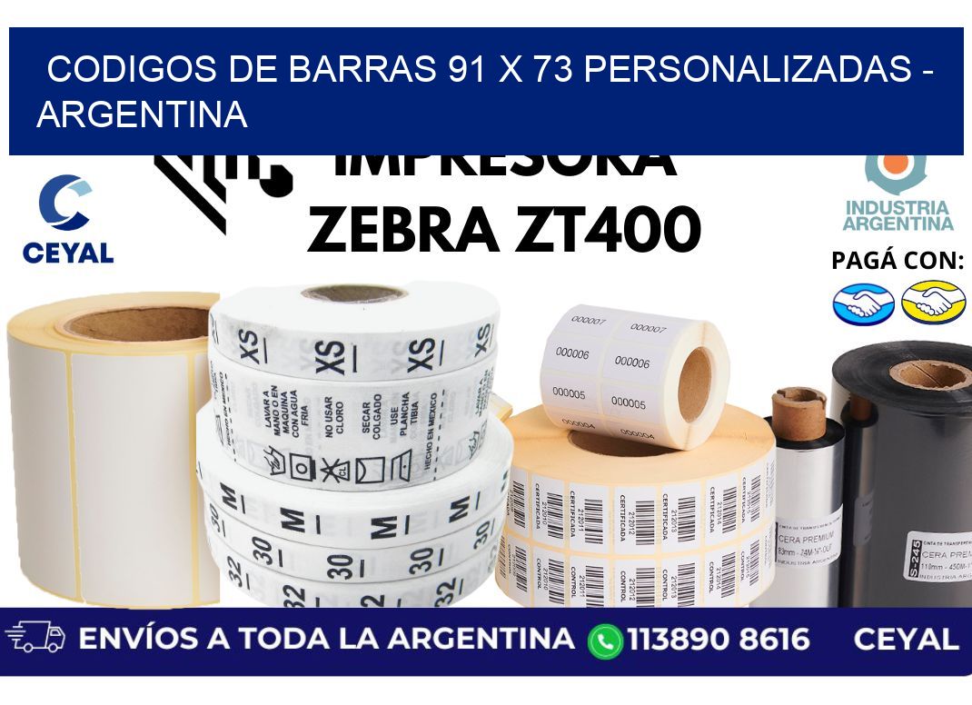 codigos de barras 91 x 73 personalizadas – Argentina
