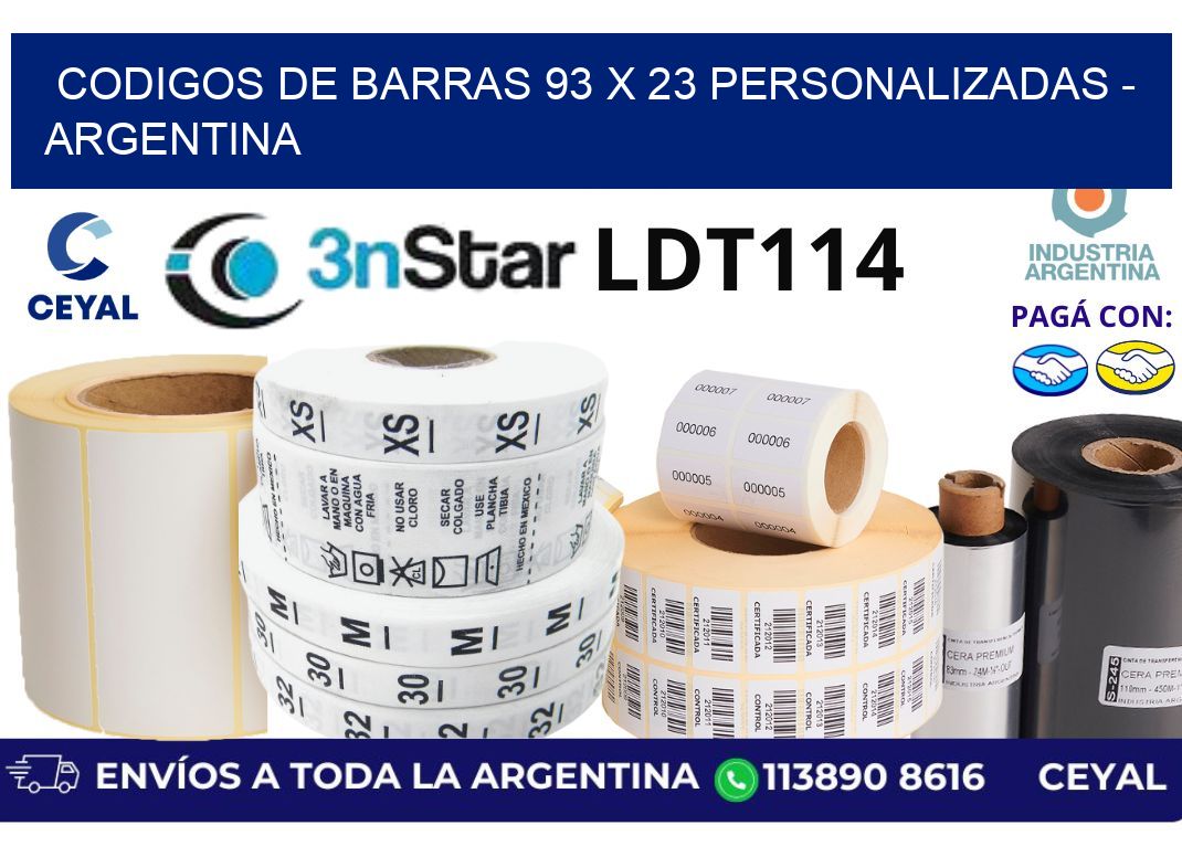 codigos de barras 93 x 23 personalizadas – Argentina