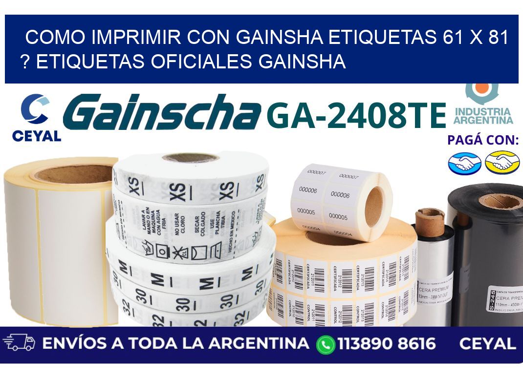 como imprimir con gainsha etiquetas 61 x 81 ? etiquetas oficiales gainsha