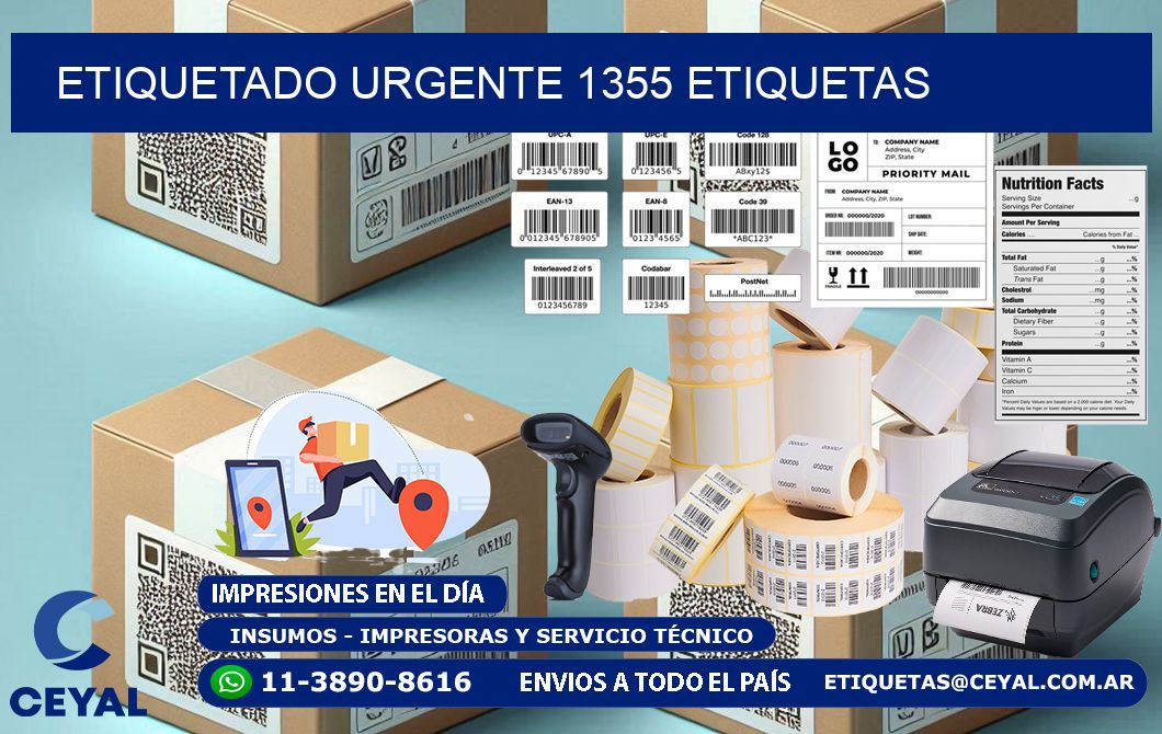 etiquetado urgente 1355 etiquetas