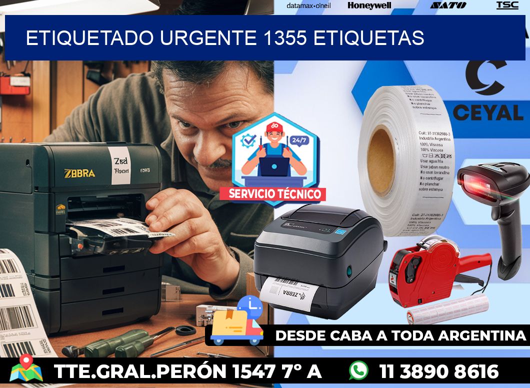 etiquetado urgente 1355 etiquetas