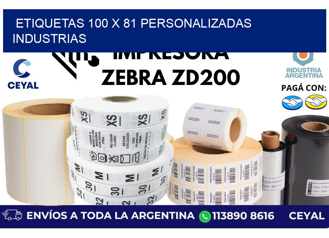etiquetas 100 x 81 personalizadas industrias