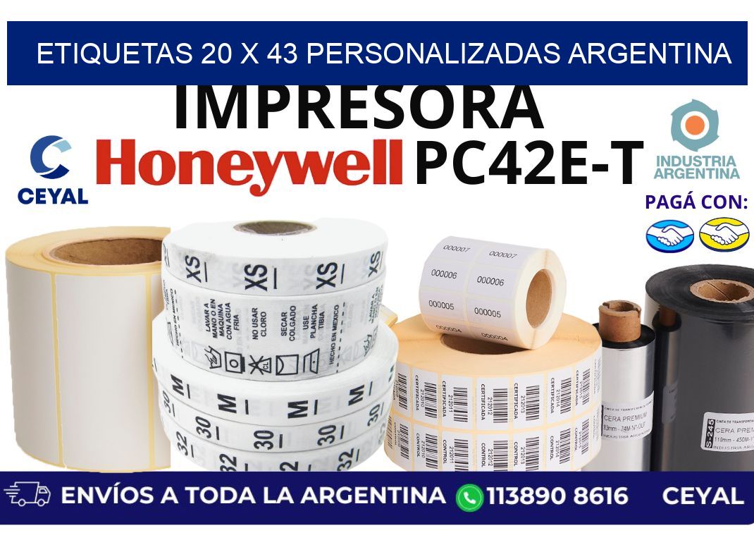 etiquetas 20 x 43 personalizadas argentina