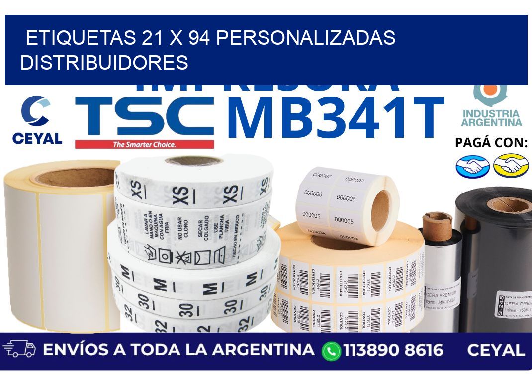 etiquetas 21 x 94 personalizadas distribuidores