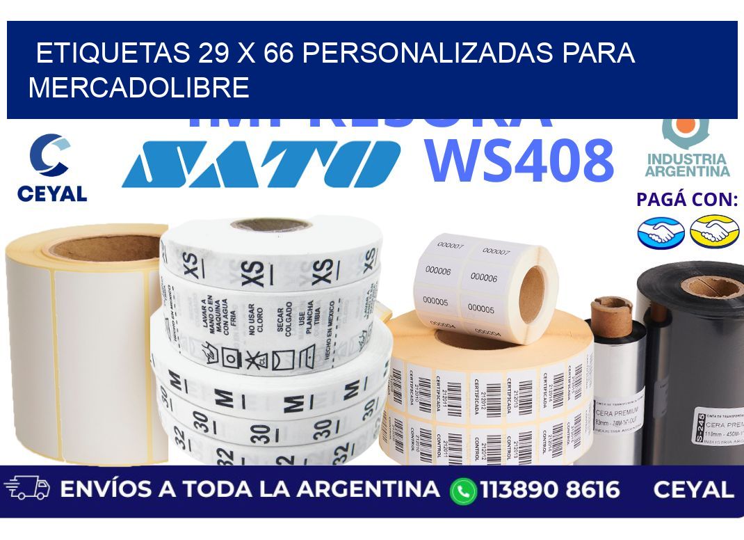 etiquetas 29 x 66 personalizadas para mercadolibre