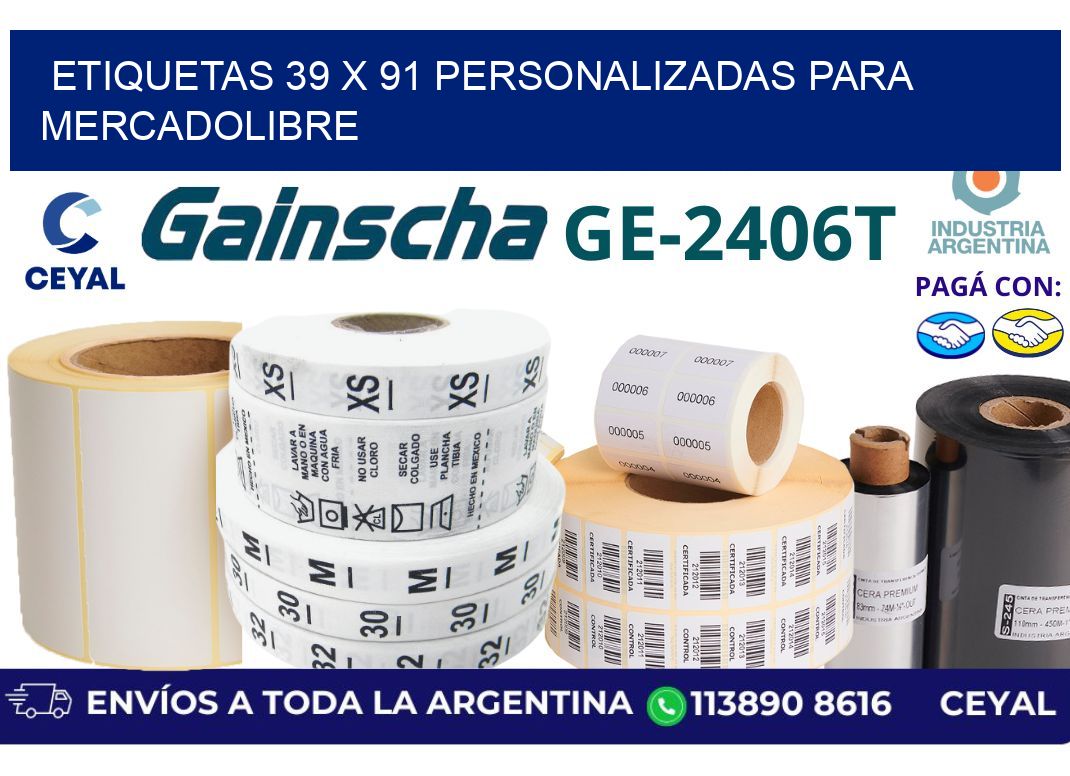 etiquetas 39 x 91 personalizadas para mercadolibre
