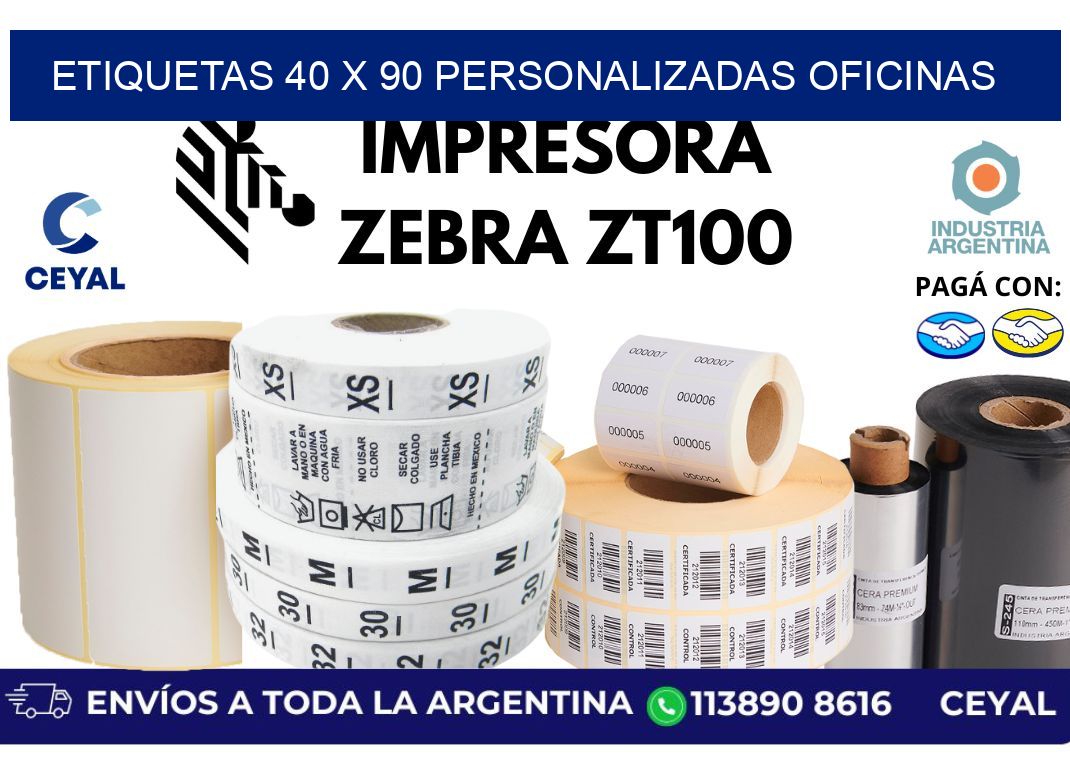 etiquetas 40 x 90 personalizadas oficinas