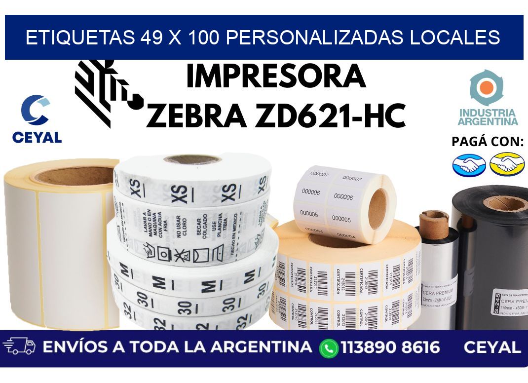 etiquetas 49 x 100 personalizadas locales