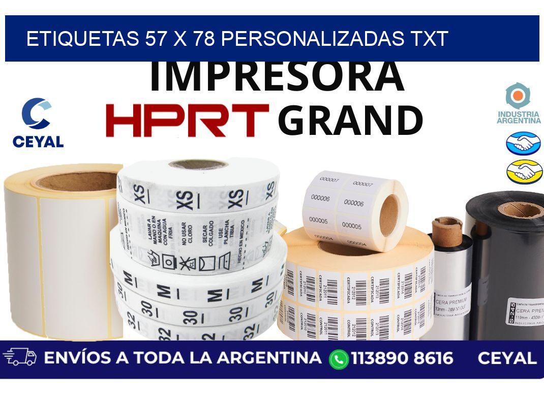 etiquetas 57 x 78 personalizadas txt
