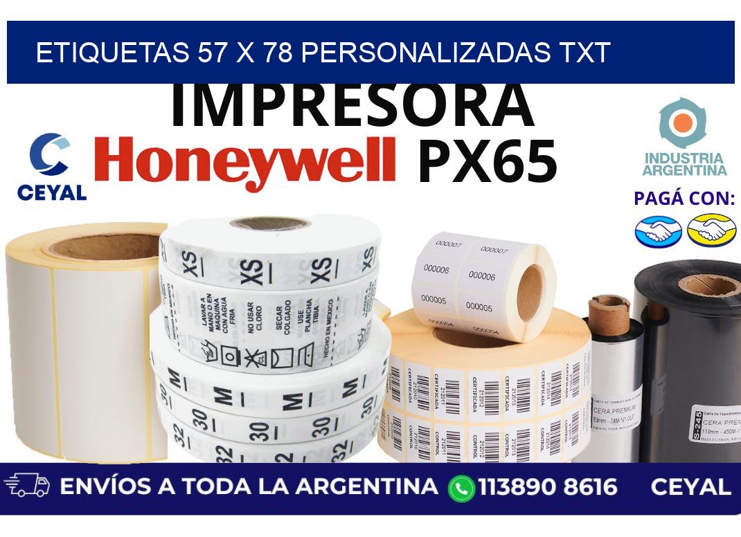 etiquetas 57 x 78 personalizadas txt