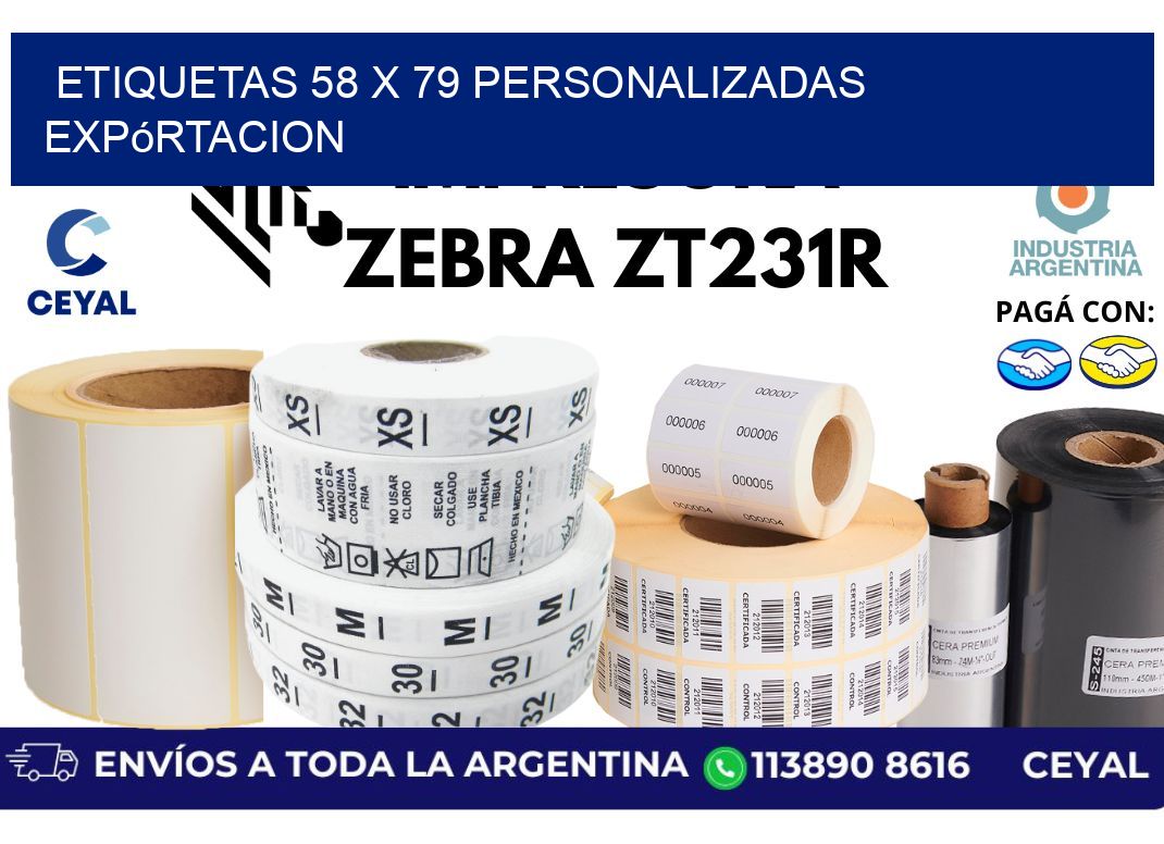 etiquetas 58 x 79 personalizadas expórtacion