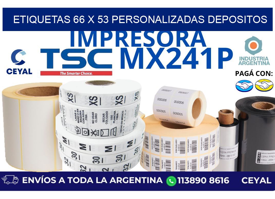 etiquetas 66 x 53 personalizadas depositos