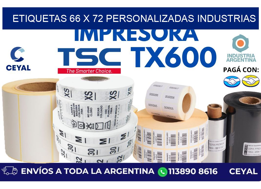 etiquetas 66 x 72 personalizadas industrias
