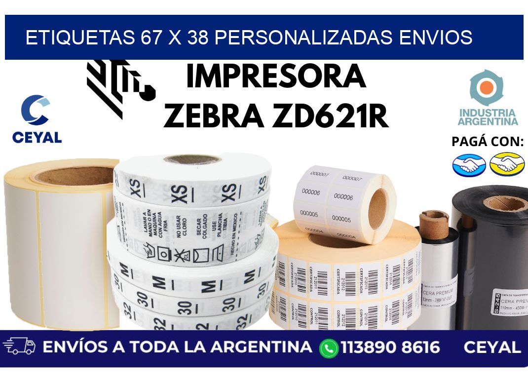 etiquetas 67 x 38 personalizadas envios