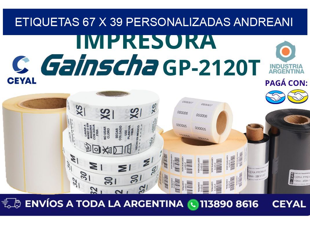 etiquetas 67 x 39 personalizadas andreani