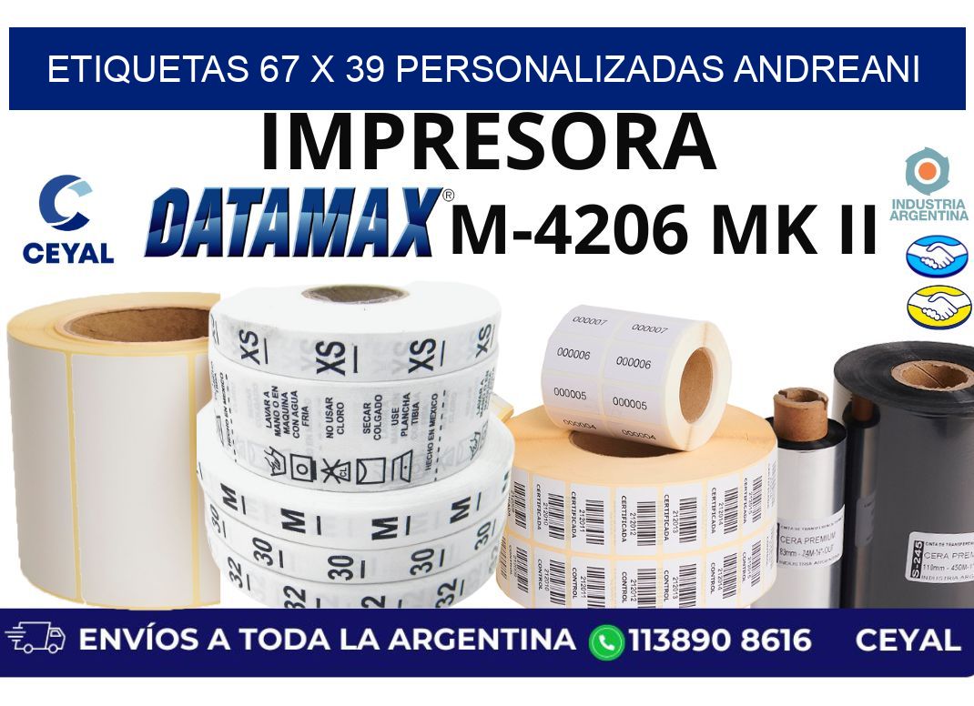 etiquetas 67 x 39 personalizadas andreani