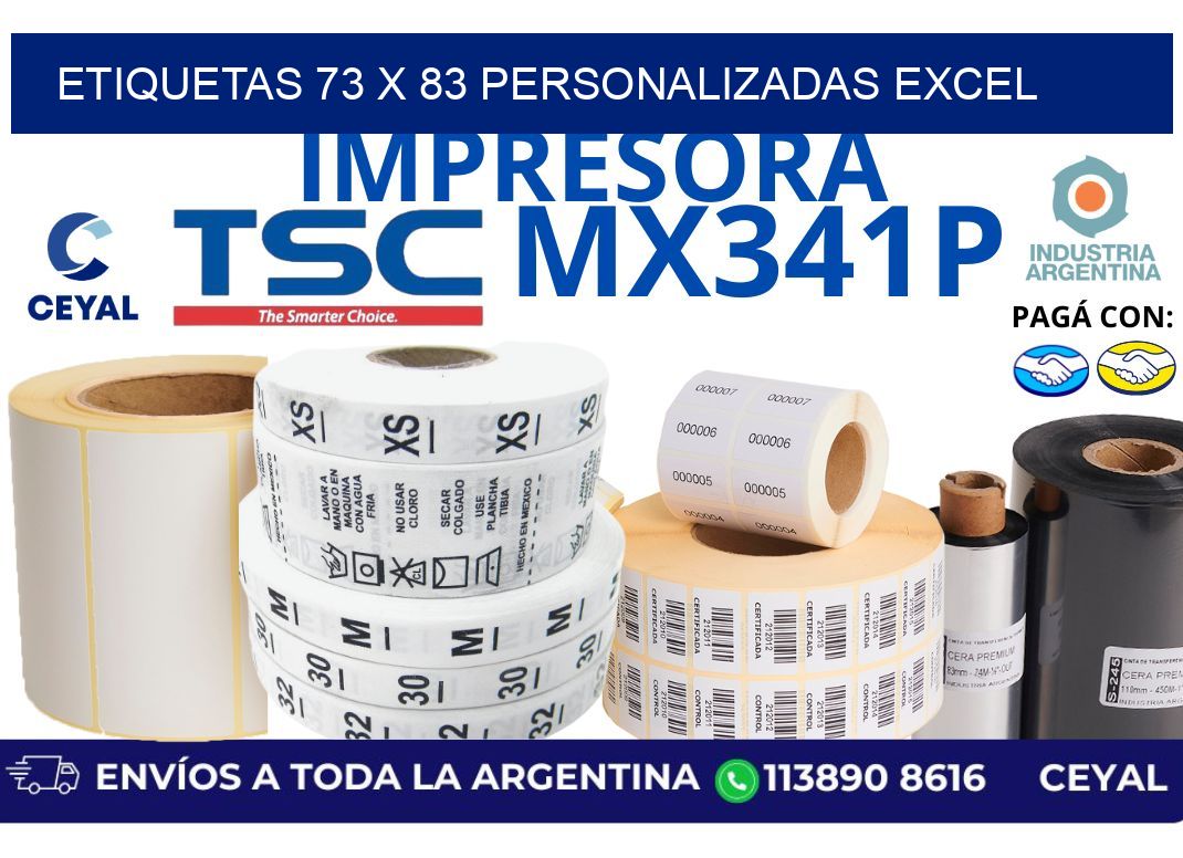 etiquetas 73 x 83 personalizadas excel
