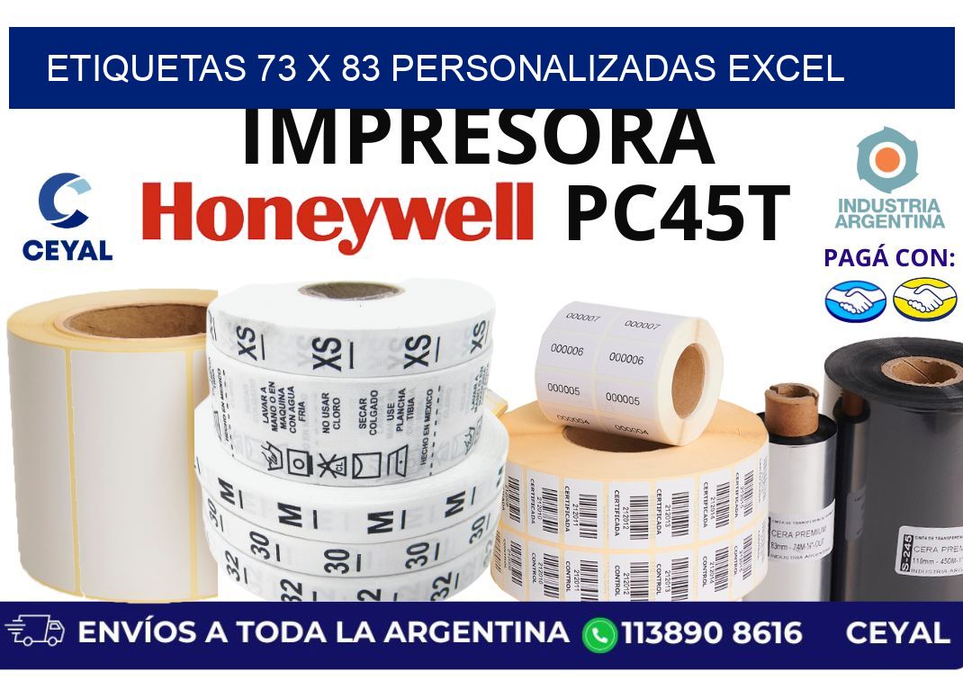 etiquetas 73 x 83 personalizadas excel