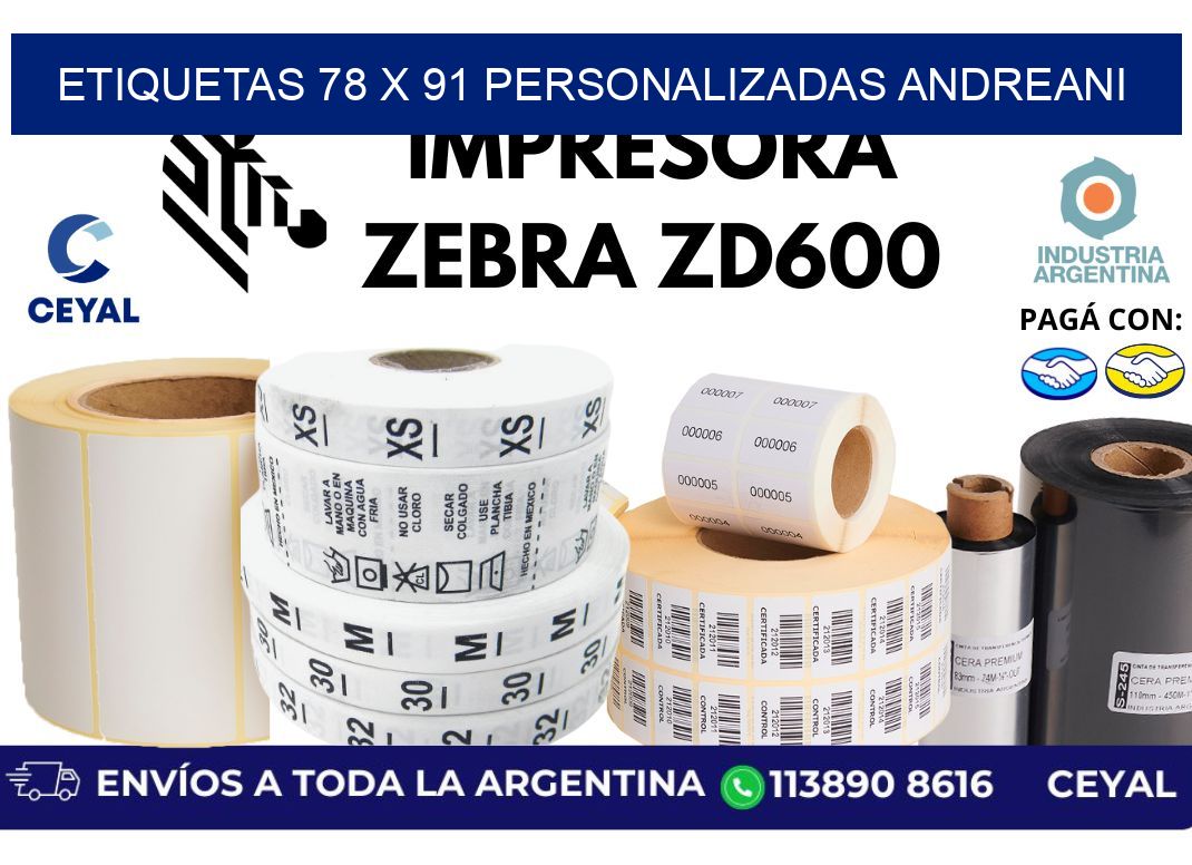 etiquetas 78 x 91 personalizadas andreani