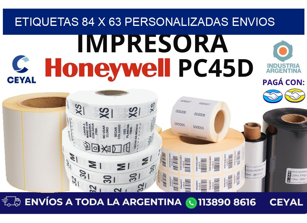 etiquetas 84 x 63 personalizadas envios