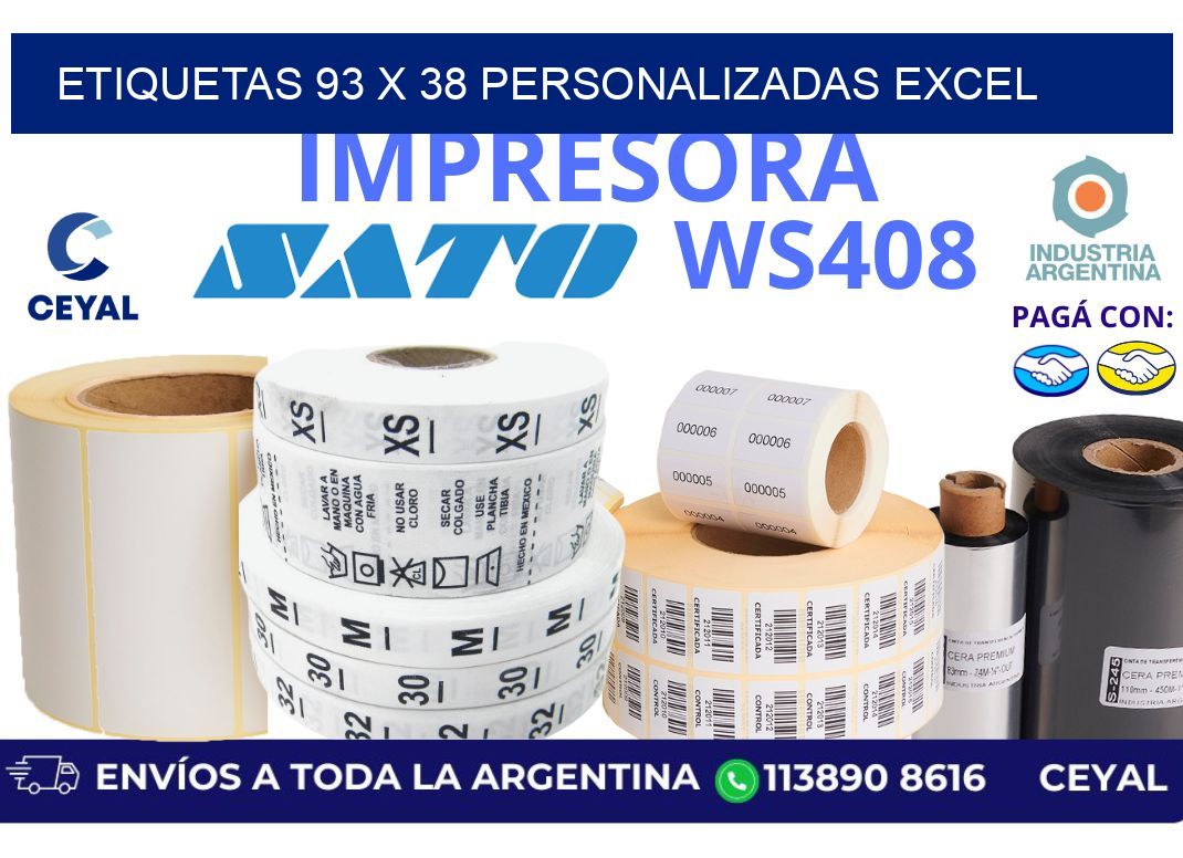 etiquetas 93 x 38 personalizadas excel