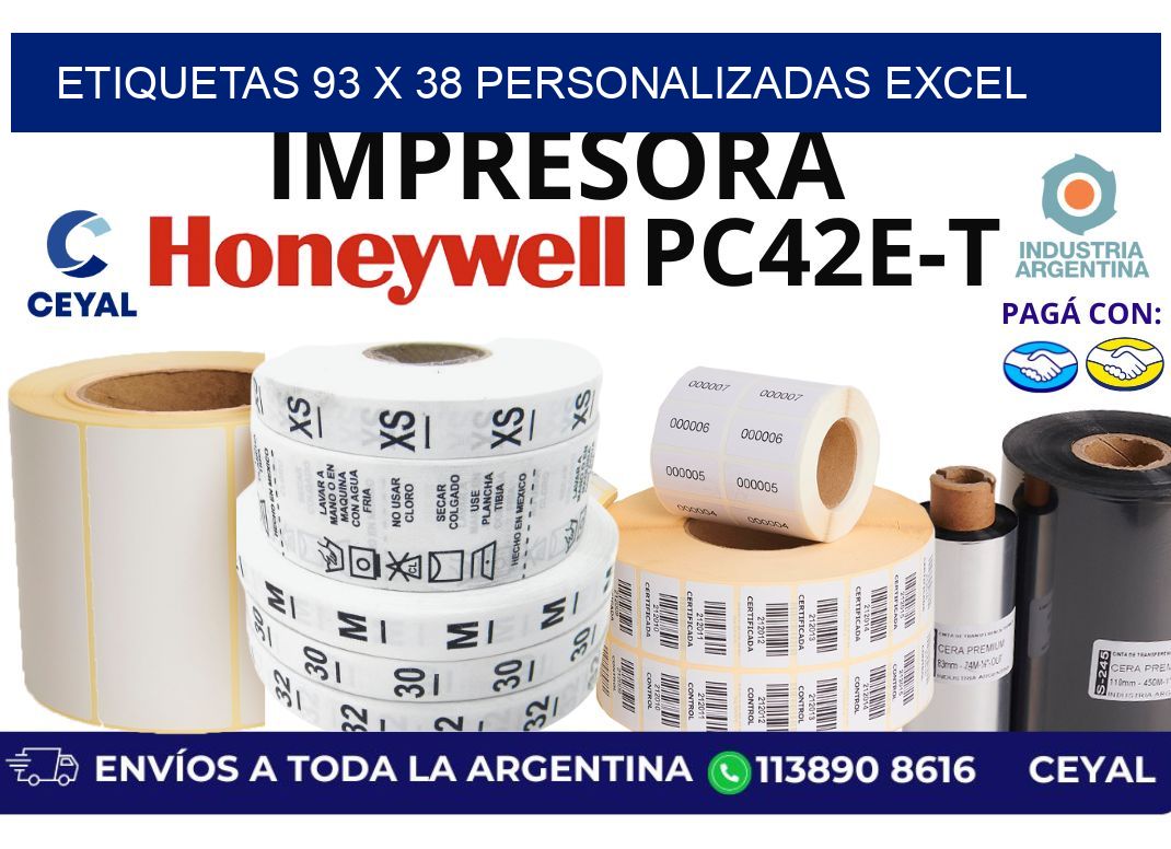 etiquetas 93 x 38 personalizadas excel