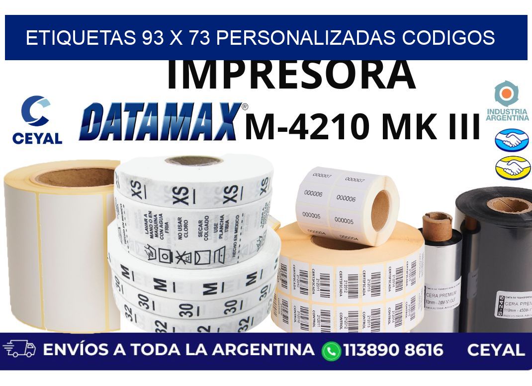 etiquetas 93 x 73 personalizadas codigos