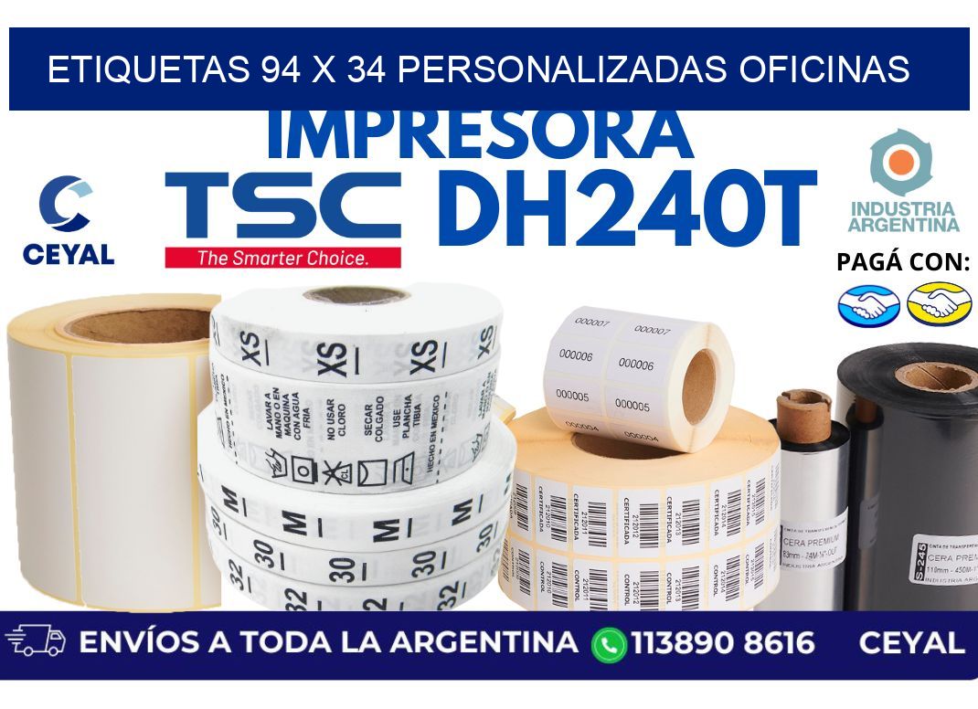 etiquetas 94 x 34 personalizadas oficinas
