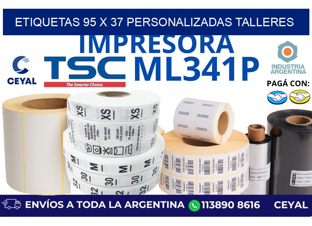etiquetas 95 x 37 personalizadas talleres
