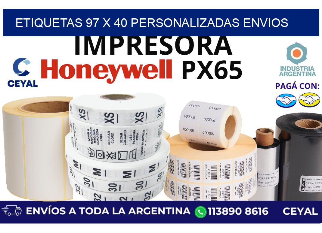 etiquetas 97 x 40 personalizadas envios