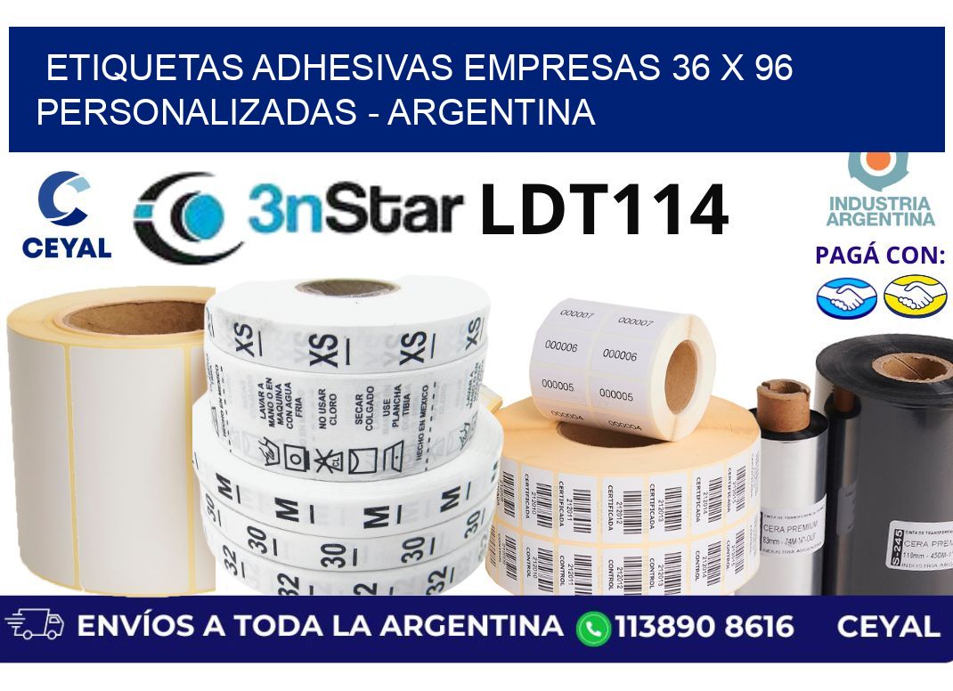 etiquetas adhesivas empresas 36 x 96 personalizadas – Argentina